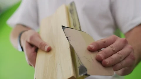 Screen Printing Squeegee 4k Stock Footage 92377636