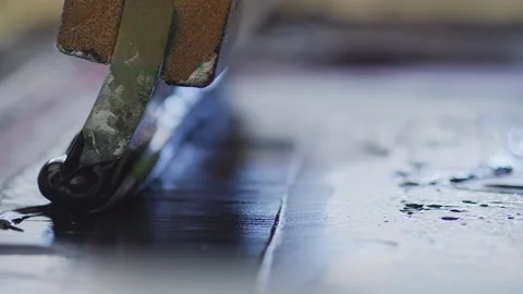 Screen Printing Squeegee Close Up 4k Stock Footage 92378364