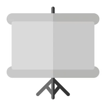 Screen projector icon in Flat Style. Color Fill. Isolated on White Background Stock Illustration