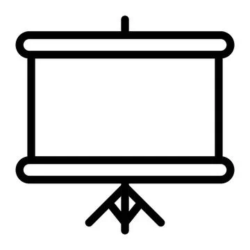 Screen projector icon in Outline Style. Line Art Stock Illustration