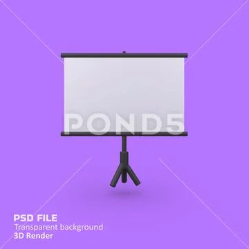 Screen projector isolated 3d render icon illustration PSD Template