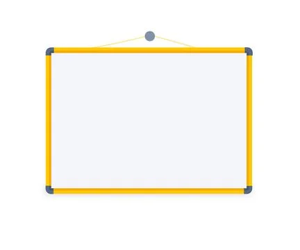 Screen projector or white slide board display. Flat cartoon style vector Stock Illustration