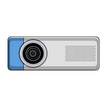 Screen projector video cartoon vector illustration Stock Illustration