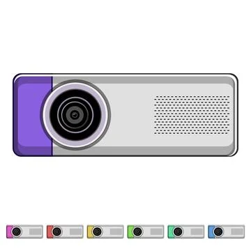 Screen projector video cartoon vector graphic Stock Illustration