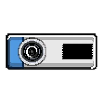 Screen projector video pixel art vector illustration Stock Illustration