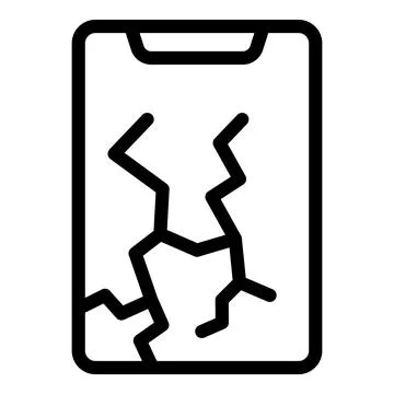 Screen protector accessory icon outline vector. Anti breakage smartphone glass Stock Illustration