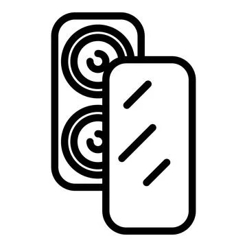 Screen protector icon, outline style Illustrazione stock
