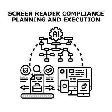 Screen reader compliance planning and execution improving accessibility 库存插图