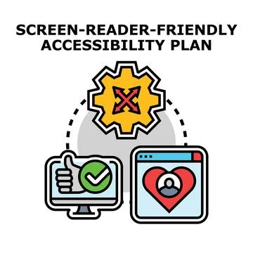 Screen reader friendly digital accessibility plan concept イラスト素材