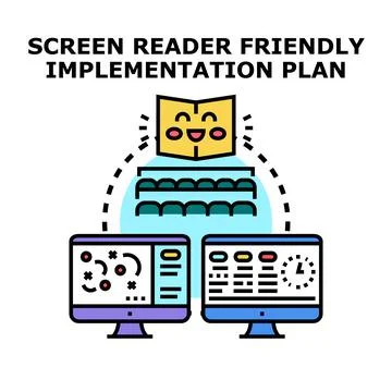Screen reader friendly implementation plan for accessibility Illustrazione stock