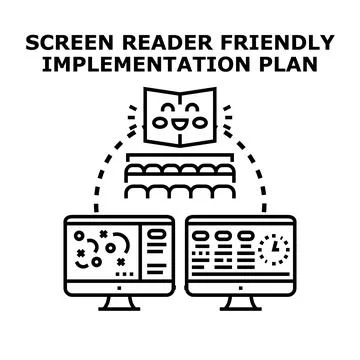 Screen reader friendly implementation plan for accessibility Stock Illustration