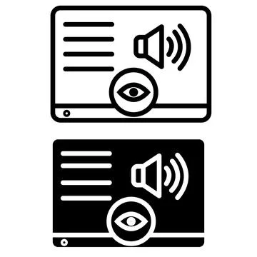 Screen reader icon. Accessibility features on a monitor symbol. flat style. イラスト素材