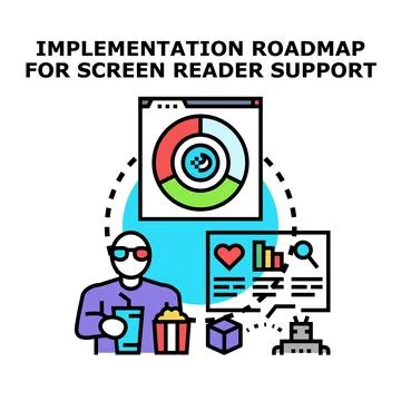 Screen reader support implementation roadmap for digital accessibility 库存插图