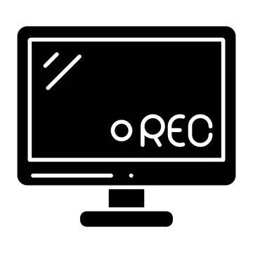 Screen Record Glyph Icon Stock Illustration