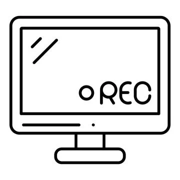 Screen Record Line Icon Stock Illustration