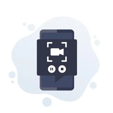 Screen recording icon with a phone Stock Illustration