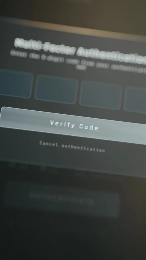 Screen requesting 6 digit verification code for Multi-factor Authentication Stock Footage 332471041