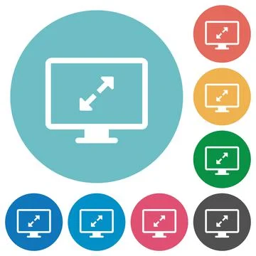 Screen resolution flat round icons Illustrazione stock
