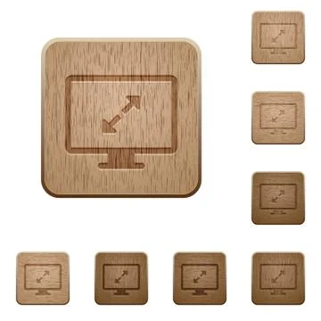 Screen resolution wooden buttons Stock Illustration