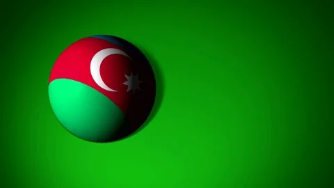 On the screen to roll the ball with the Azerbaijan flag Stock Footage 74742366