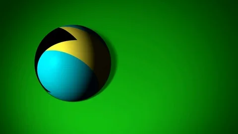 On the screen to roll the ball with the Bahamas flag Stock Footage 74742349