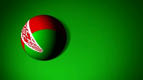 On the screen to roll the ball with the Belarus flag Stock Footage 74742367