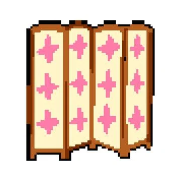 Screen room divider pixel art vector illustration Stock Illustration