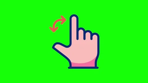 Screen rotate hand gesture animation loop on green screen background Stock Footage 314092932
