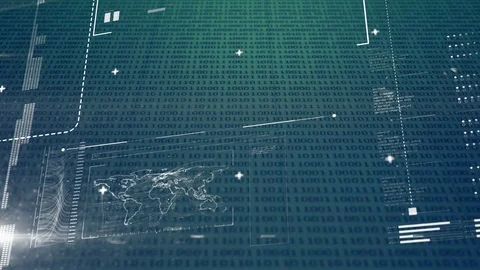 Screen with running program codes and graphs Stock Footage 110695867