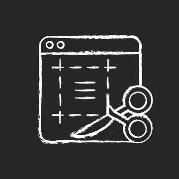 Screen sampling chalk white icon on dark background Stock Illustration