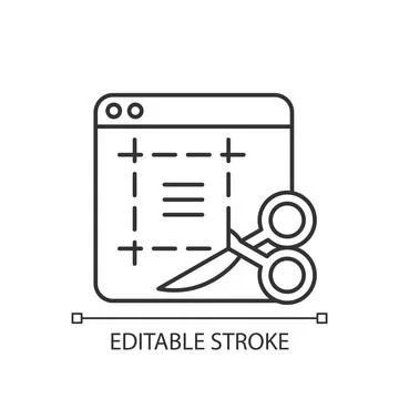 Screen sampling linear icon Illustrazione stock