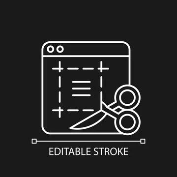 Screen sampling white linear icon for dark theme Illustrazione stock