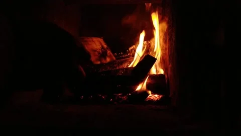 Screen saver TV with fireplace. Stock Footage 190531577