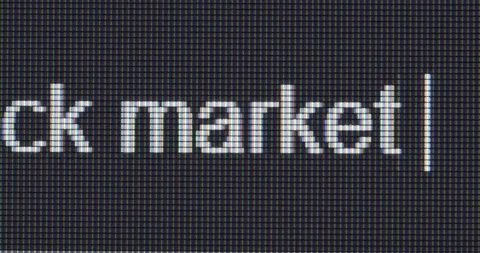 Screen search bar text typing: stock market news Stock Footage 258981633