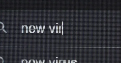 Screen search bar text typing: new virus Stock Footage 259066683