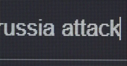 Screen search bar text typing: Russia attacks Stock Footage 259180114