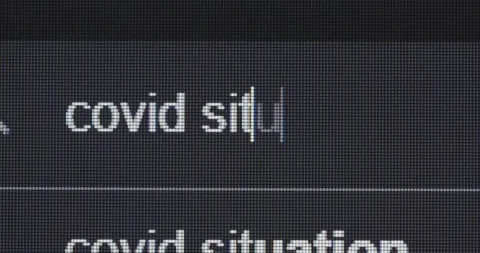 Screen search bar text typing: COVID situation Stock Footage 259421852
