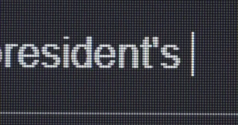 Screen search bar text typing: president's speech Stock Footage 260732711