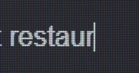 Screen search bar text typing: best restaurants Stock Footage 263046716