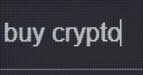 Screen search bar text typing: buy crypto Stock Footage 263140331