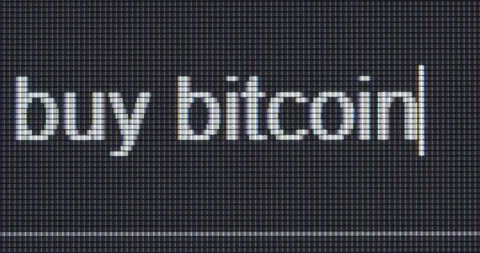 Screen search bar text typing: buy bitcoin Stock Footage 263818425