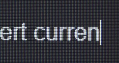 Screen search bar text typing: convert currency Stock Footage 278903144