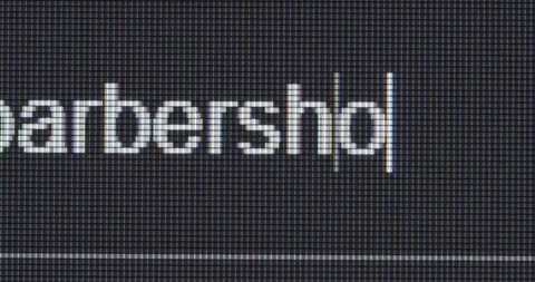 Screen search bar text typing: barbershop Stock Footage 295194459