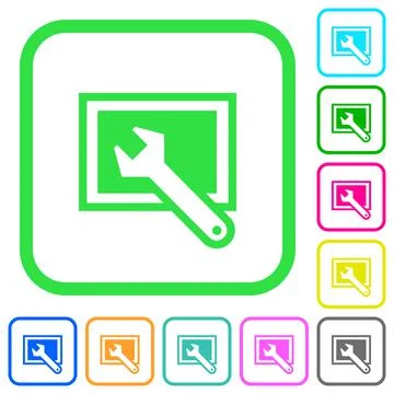 Screen settings vivid colored flat icons icons Stock Illustration