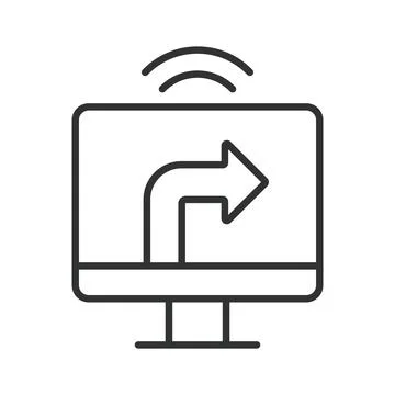 Screen sharing, icon in line design. Desktop sharing, online presentation Stock Illustration