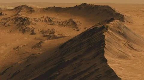This is a screen shot from a high-definition simulated movie of Mojave Cra... Stock Photos