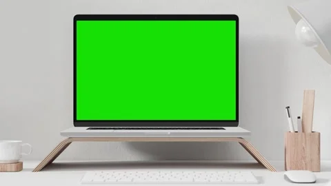 A screen shot of an open laptop computer sitting on top of a table 스톡 동영상 156843880