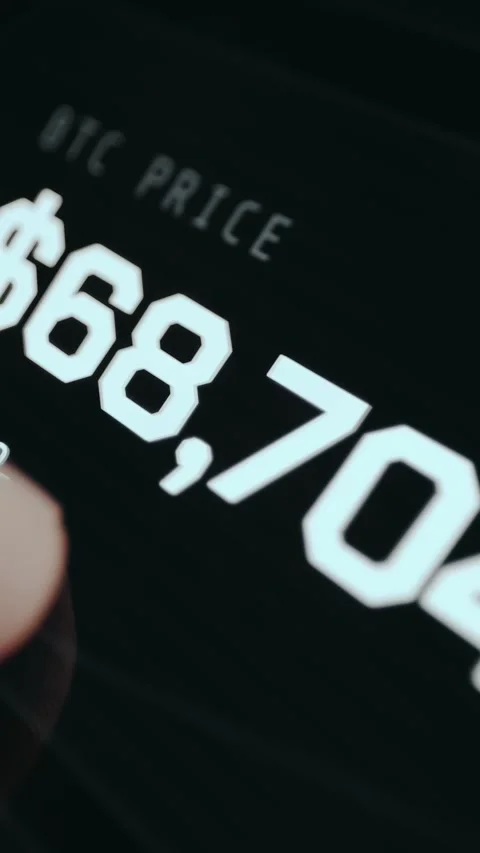 A screen showing real-time Bitcoin price updates Stockbeeldmateriaal 333403044