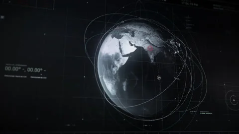 Screen showing a search in progress. Analyzing military satellite data. Earth. Video stock 148903552