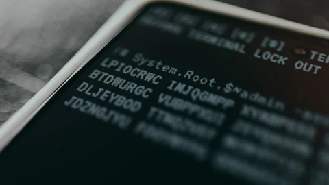 Screen showing system boot logs, restricted access state for the terminal Stock Footage 329284621